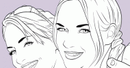 Rebecca & Gemma Line Art