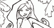 Bikini Girl Line Art