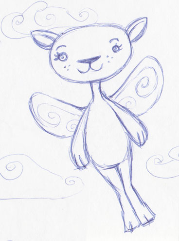 Cute Cartoon Flying Fictional Animal